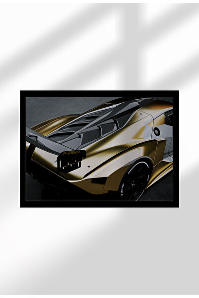 21mxm Poster pânză neînrămat cu supermașină și accente aurii - Imprimeu digit...