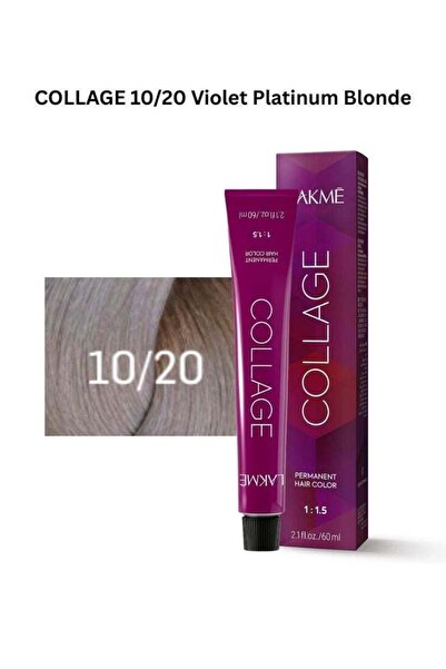 Lakme كولاج 10/20 صبغة شعر أشقر بلاتيني بنفسجي - دائمة، 60 مل
