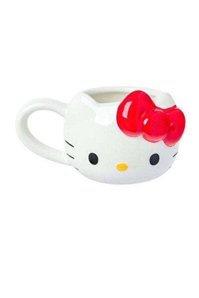 SANRIO Hello Kitty 3D Ceramic Mug | Cute White Cup with Red Bow | Kawaii Design