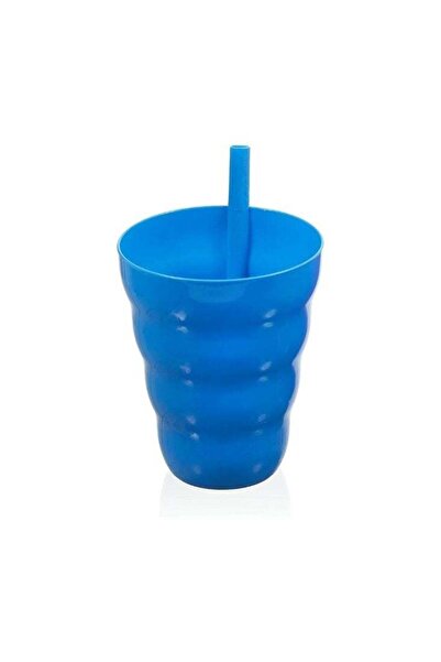 Snips كوب بلاستيكي أزرق مع ماصة مدمجة - تصميم مناسب للأطفال