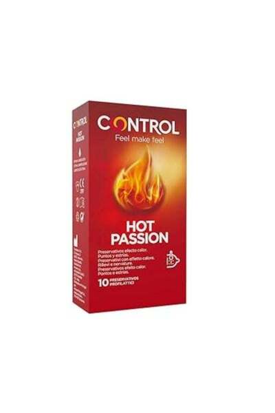 control واقيات ذكرية من هوت باشن - عبوة من 10 واقيات ذكرية من اللاتكس المنقطة...