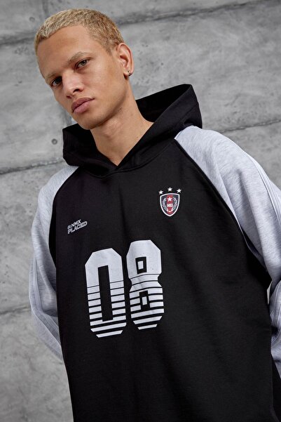 NOMARC ΜΑΥΡΟ 08 ΕΚΤΥΠΩΜΕΝΟ oversized με κουκούλα ΦΟΥΤΕΡ