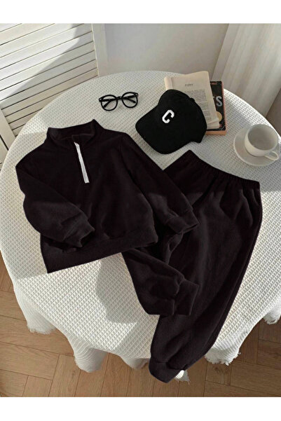 MOONBULL Children's Mock Neck Half Zipper Fleece Set