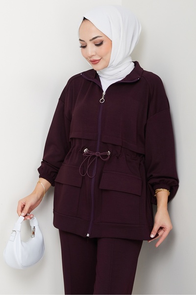 Bestenur Double Suit with Cap Pocket 1652 - Plum