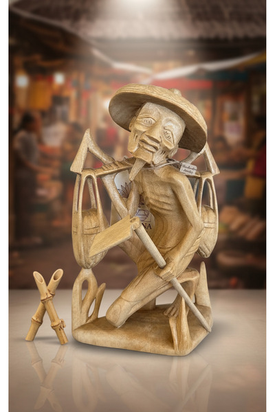 Lorena Home Decor Ahşap balıkçı Figür