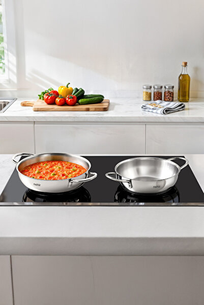 Nehir Silver 4 Piece Stainless Steel Casserole Type Saucepan Set (18-20 cm)