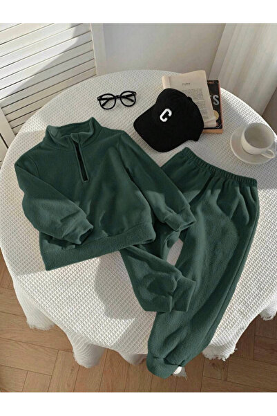 MOONBULL Children's Mock Neck Half Zipper Fleece Set