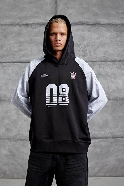 NOMARC ΜΑΥΡΟ 08 ΕΚΤΥΠΩΜΕΝΟ oversized με κουκούλα ΦΟΥΤΕΡ