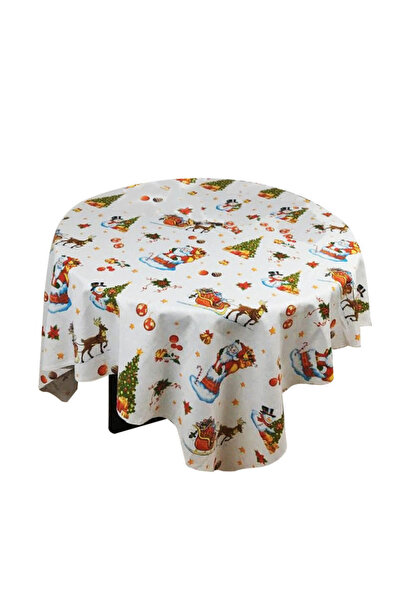 Five Store Christmas Pattern Tablecloth, 100% cotton, multicolor, 150 x 150 cm, 1 pc.