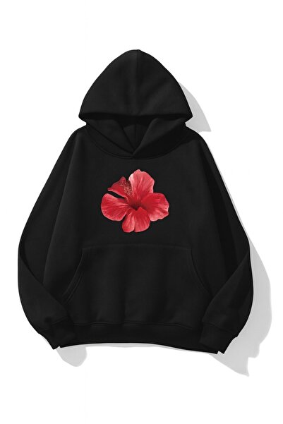 HAKKE Γυναικείο φούτερ Red Hibiscus