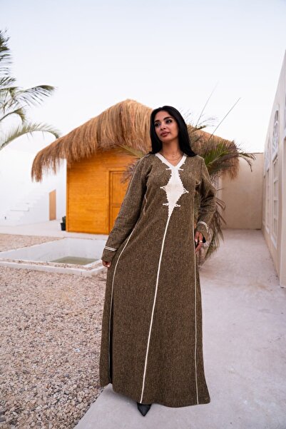 AFandina Elegant woolen jalabiya with sophisticated details A-199