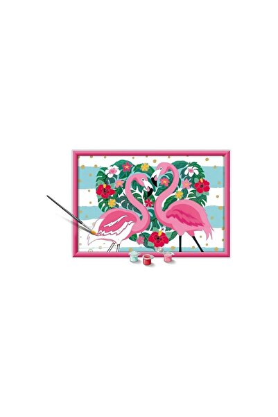 RAVENSBURGER Beginner painting kit, paint by numbers, Flamingo theme, 33.5x23.1 x3.7cm, 7+ years