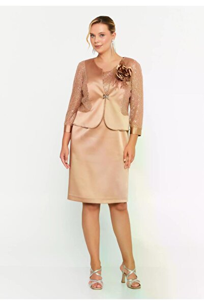 MAXXE 5901PSAT PAYETLİ CEKET KISA SATEN ELBİSE