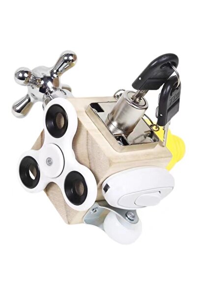 MACVI Wooden Educational Activity Cube by Macvi, interactive, sensory & motor skills, safe, 1+ yr