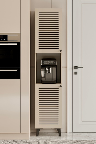 Furnitt Home Sümer Panjur Kapak Açık Raf Kumtaşı Mdf Banyo Dolabı- Kiler Dolabı- Mutfak Dolabı - Çok Amaçlı Dolap