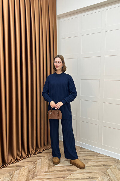 Stilife Σετ πλεκτών ενδυμάτων Crypto Felt Beard Navy Blue