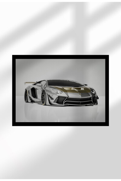 21mxm Poster pânză neînrămat cu supermașină și accente aurii - Imprimeu digit...