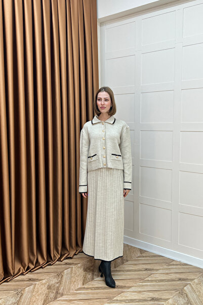 Stilife Σετ πλεκτών ενδυμάτων Roma με φούστα Stone