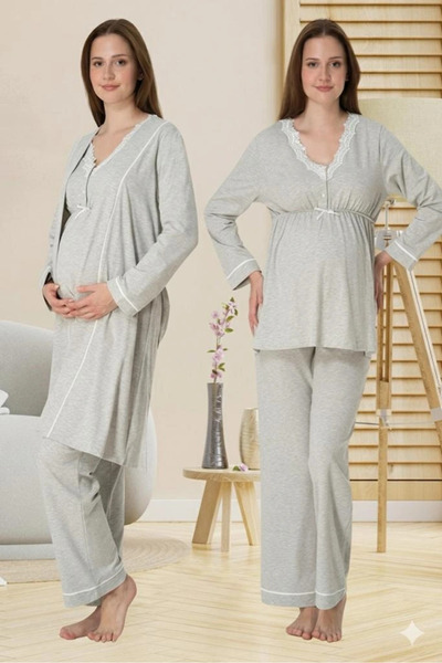 KARAKAŞ Effortt 3054 maternity pajama set with dressing gown
