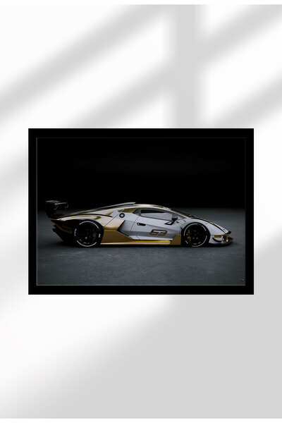21mxm Poster pânză neînrămat cu supermașină și accente aurii - Imprimeu digit...