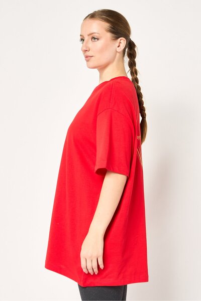 Nike Women Loose Fit Short Sleeve Outdoor T-Shirt, Red