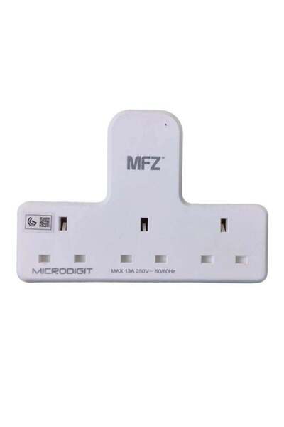 Microdigit MFZ 3-Way UK Plug Extension – 13A 250V Compact Power Adapter
