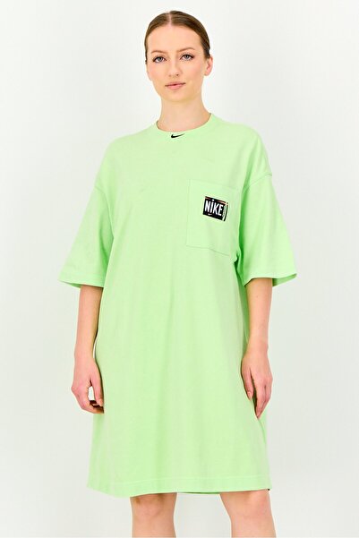Nike Women Oversized Fit Short Sleeve Outdoor Dress, Lime Green