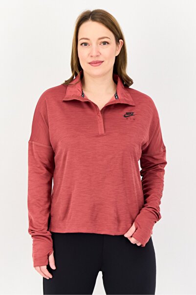 Nike Women Sportswear Fit Long Sleeve Training Top, Rust Brown