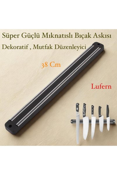 Lufern Süper Güçlü Mıknatıslı Bıçak Askısı 38 Cm Mutfak Düzenleyici Tutma Sta...
