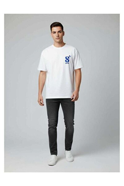 Premium White Oversized Cotton T-Shirt for Men – Graphic Print, Casual Streetwear Fit