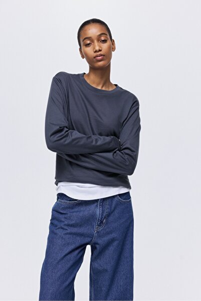 H&M Pamuklu Uzun Kollu Üst