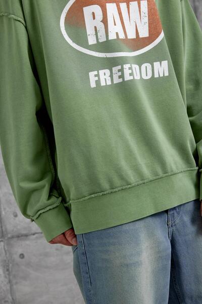 NOMARC Πράσινο ΦΟΥΤΕΡ oversized ΜΕ ΕΚΤΥΠΩΣΗ RAW