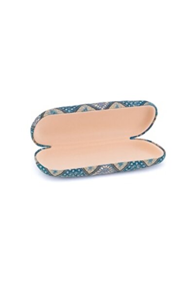 IBU Cork Blue geometric print cork glasses case