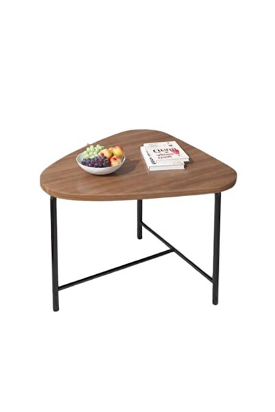 UNİBOX Triangular Coffee Table, MDF Top, Metal Frame, 64 x 52 x 51 cm