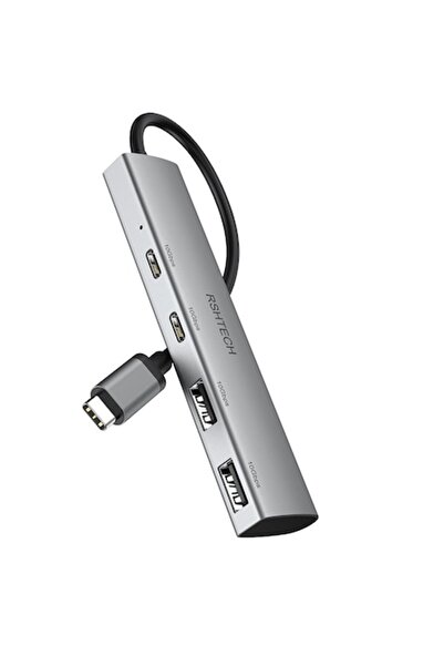 OEM Premium USB-C Hub Adapter 4-in-1 - 2x USB-C + 2x USB-A, USB 3.2 10Gbps, Grey