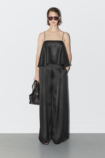 Massimo Dutti Düz yaka dökümlü bluz - STUDIO