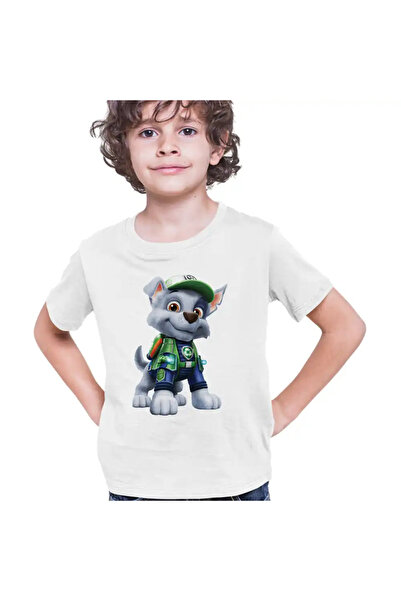 OEM Tricou Copii Baieti Paw Patrol Rocky Patrula Catelusilor Pompier