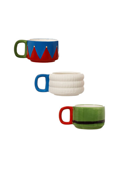 Housevetta Set of 3 coffee, tea, Christmas mugs, Nutcracker, 3D, ceramic, 380 ml