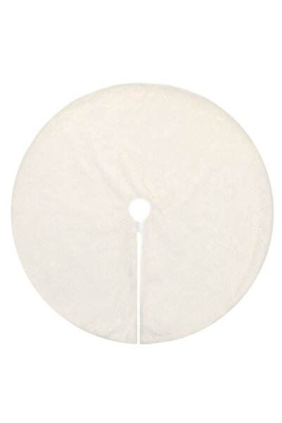 OEM Covoras Fusta Brad de Craciun din Imitatie de Blana Alba 60cm