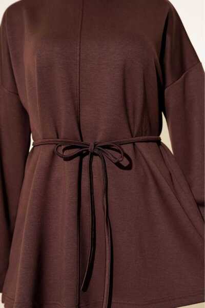 MODA VEDAT Crew Neck Rope Belted Tunic