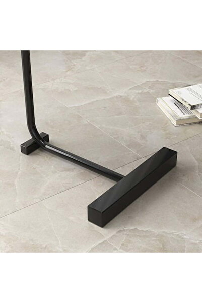 lexi Masă de cafea - Picior metalic portabil, Blat în stil marmoră, 40x30x70 cm