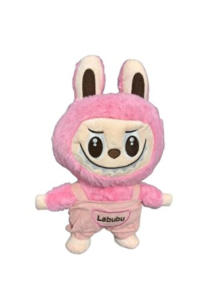 OEM Jucărie de pluș LaBubu, moale și pufoasă, cu salopetă, roz, 35 cm