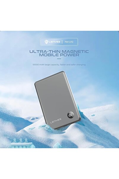 Lenyes PW137D 10000mAh Wireless Power Bank – 20W Type-C & 15W Wireless