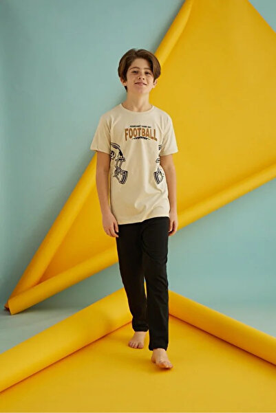 Ponki Pijamale, tricou și pantaloni lungi pentru băieți, fotbal