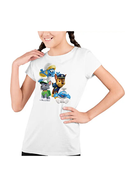 OEM Tricou Copii Fete Paw Patrol Strumfii Strumfita Baby Stumf