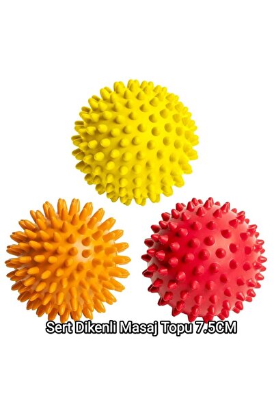 OMMED 3 TOP Sert Dikenli El Vucut Masaj Topu Seti / El Duyu Egzersiz Masaj To...