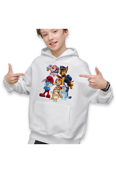 OEM Hanorac Copii Baieti Paw Patrol Bluey Blue Bingo Papa Strumf Sirena Coral