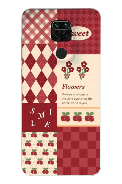 Elorakılıf Xiaomi Redmi Note 9 Uyumlu Baskılı Yumuşak Silikon Şeffaf Telefon ...