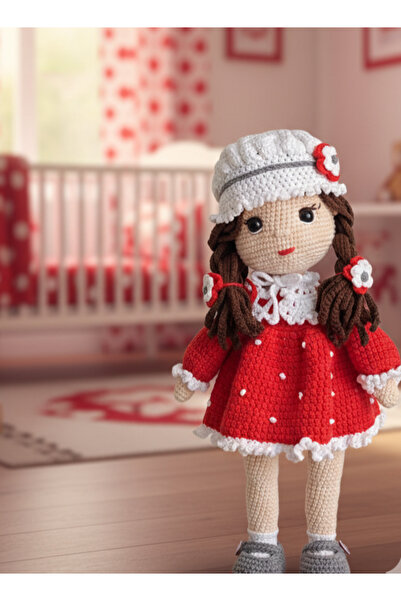 Glowdesigning Amigurumi Bebek El Örgüsü Elyaf Oyuncak Kız Çocuğu 33cm - Kolla...