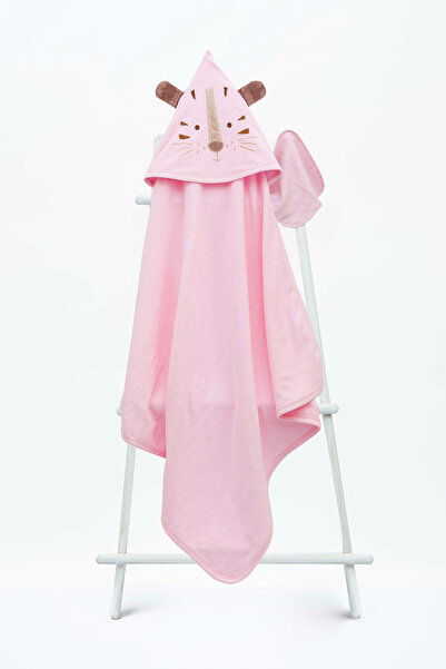 Babyline Aş 100% Cotton Baby Towel Silvery Lion Embroidered